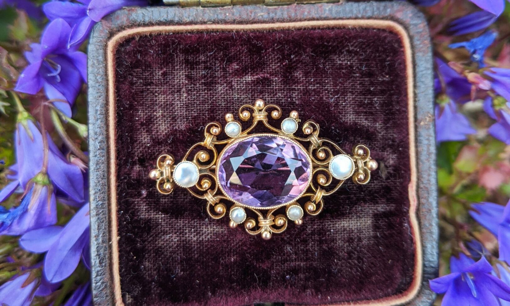 small purple vintage jewelry